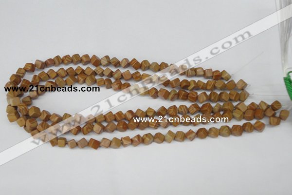 CCU110 15.5 inches 6*6mm cube grain stone beads wholesale