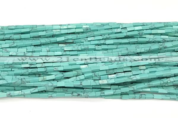 CCU1115 15 inches 2*4mm cuboid imitation turquoise beads