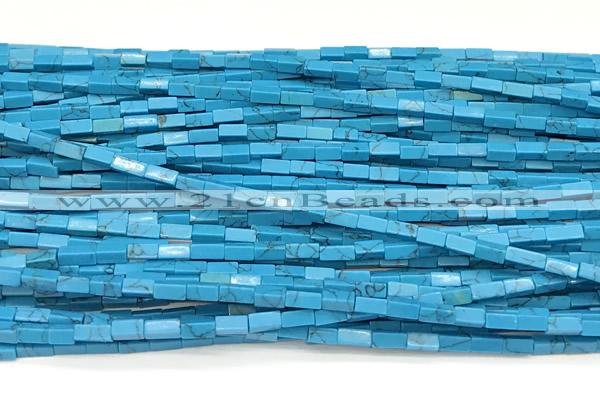 CCU1116 15 inches 2*4mm cuboid imitation turquoise beads