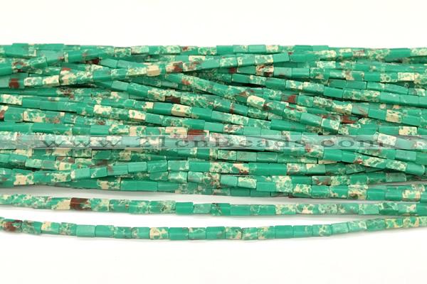 CCU1119 15 inches 2*4mm cuboid imitation sea sediment jasper beads