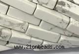 CCU1138 15 inches 4*13mm cuboid white howlite beads