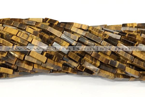 CCU1161 15 inches 4*13mm cuboid yellow tiger eye beads