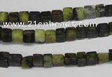 CCU12 15.5 inches 4*4mm cube yellow turquoise beads wholesale