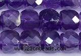 CCU1281 15 inches 6mm - 7mm faceted cube amethyst beads