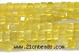 CCU1330 15 inches 2.5mm faceted cube yellow agate beads