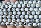 CCU1378 15 inches 6mm - 7mm faceted cube sesame jasper beads