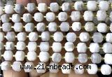 CCU1395 15 inches 6mm - 7mm faceted cube white crazy lace agate beads