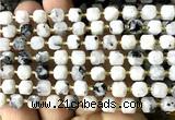 CCU1412 15 inches 6mm - 7mm faceted cube white moonstone beads