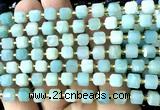 CCU1417 15 inches 6mm - 7mm faceted cube amazonite beads wholesale