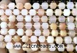 CCU1423 15 inches 6mm - 7mm faceted cube pink aventurine jade beads