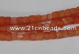 CCU15 15.5 inches 4*4mm cube dyed white jade beads wholesale