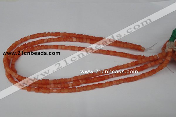 CCU15 15.5 inches 4*4mm cube dyed white jade beads wholesale