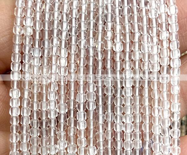CCU1600 15 inches 2.5mm faceted cube white crystal beads