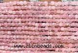 CCU1605 15 inches 2.5mm faceted cube rose quartz gemstone beads