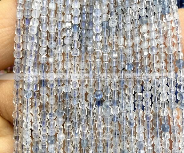 CCU1623 15 inches 2.5mm faceted cube aquamarine gemstone beads