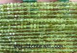 CCU1650 15 inches 2.5mm faceted cube peridot gemstone beads