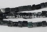 CCU17 15.5 inches 4*4mm cube moss agate beads wholesale