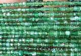 CCU1700 15 inches 2.5mm faceted cube green agate beads