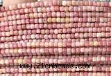 CCU1705 15 inches 2.5mm faceted cube pink wooden jasper beads
