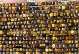 CCU1728 15 inches 2.5mm faceted cube yellow tiger eye beads