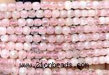 CCU1806 15 inches 4mm faceted cube rose quartz beads