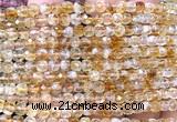 CCU1814 15 inches 4mm faceted cube citrine gemstone beads