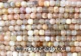 CCU1833 15 inches 4mm faceted cube sunstone gemstone beads