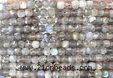 CCU1837 15 inches 4mm faceted cube labradorite gemstone beads