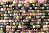 CCU1842 15 inches 4mm faceted cube tourmaline beads wholesale