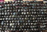 CCU1847 15 inches 4mm faceted cube blue tourmaline beads