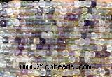 CCU1860 15 inches 4mm faceted cube fluorite gemstone beads