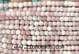 CCU1865 15 inches 4mm faceted cube Chinese pink opal beads