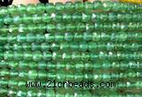 CCU1889 15 inches 4mm faceted cube green agate beads