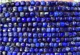 CCU1910 15 inches 4mm faceted cube lapis lazuli gemstone beads