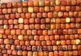 CCU1912 15 inches 4mm faceted cube coral beads wholesale