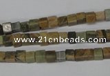 CCU20 15.5 inches 5*5mm cube serpentine jasper beads wholesale