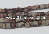 CCU24 15.5 inches 5*5mm cube red artistic jasper beads wholesale