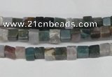 CCU27 15.5 inches 5*5mm cube Indian agate beads wholesale