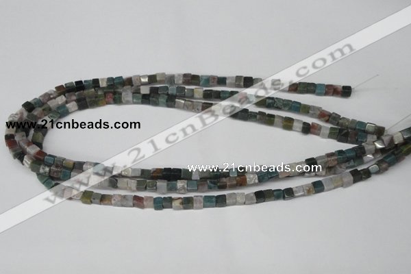 CCU27 15.5 inches 5*5mm cube Indian agate beads wholesale