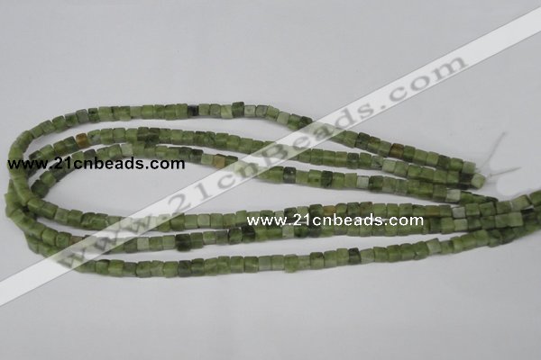 CCU28 15.5 inches 5*5mm cube Canadian jade beads wholesale