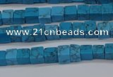 CCU303 15.5 inches 4*4mm cube imitation turquoise beads wholesale