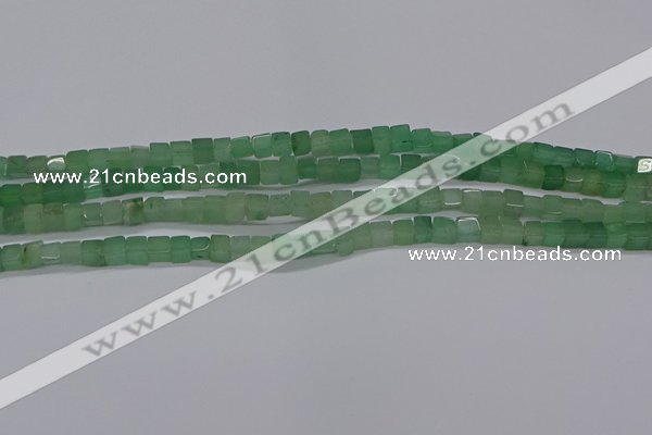 CCU307 15.5 inches 4*4mm cube green aventurine beads wholesale