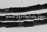 CCU31 15.5 inches 5*5mm cube black agate beads wholesale