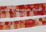 CCU32 15.5 inches 5*5mm cube red agate beads wholesale