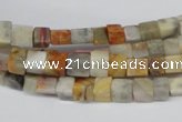 CCU33 15.5 inches 5*5mm cube bamboo leaf agate beads wholesale