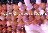 CCU402 15.5 inches 8*10mm - 14*16mm cube red agate beads