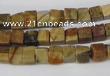 CCU41 15.5 inches 6*6mm cube picasso jasper beads wholesale