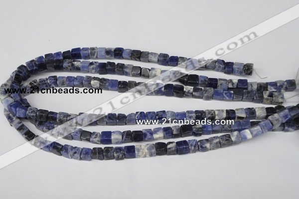 CCU43 15.5 inches 6*6mm cube sodalite gemstone beads wholesale