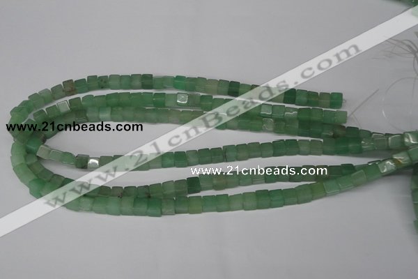 CCU44 15.5 inches 6*6mm cube green aventurine beads wholesale