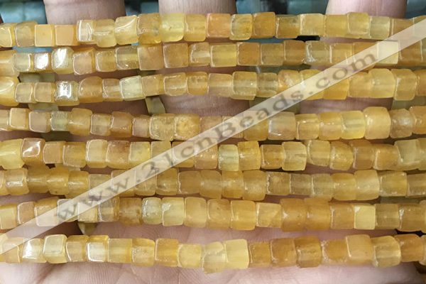 CCU451 15.5 inches 4*4mm cube yellow aventurine beads wholesale